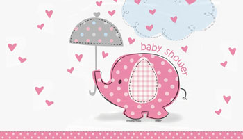Rosafarbener Elefant für die Babyparty
