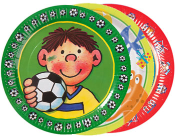 Bunte Pappteller für den Kindergeburtstag