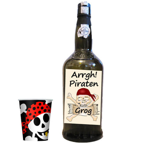 Flasche mit Totenkopf-Label