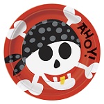 Pappteller mit Piratenparty-Motiv