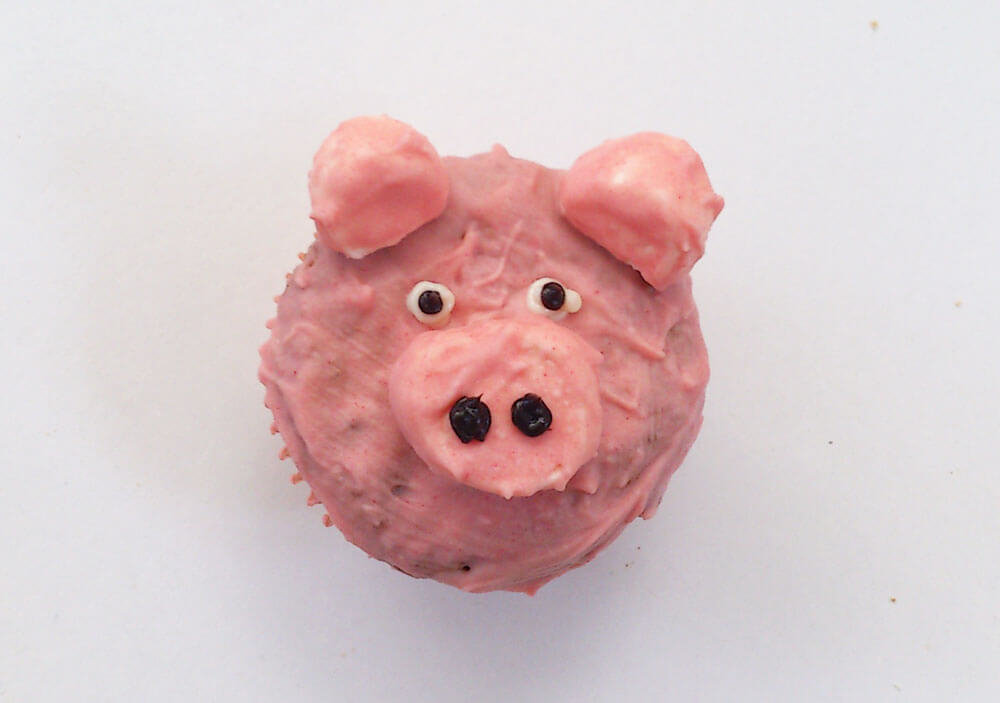 Als Schwein dekorierter Muffin