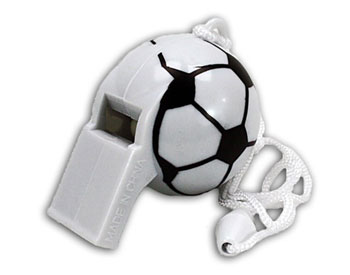 Trillerpfeife im Fußball-Design