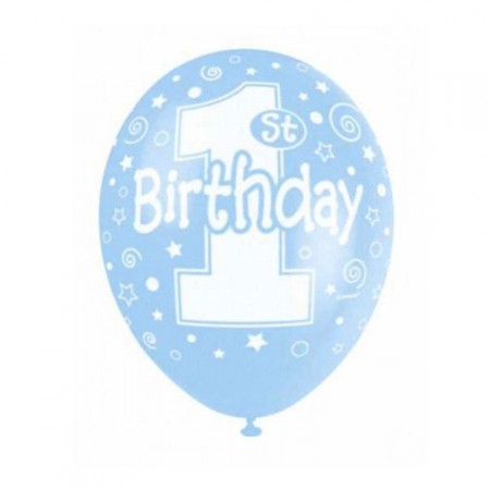 Luftballons 1 Geburtstag In Hellblau