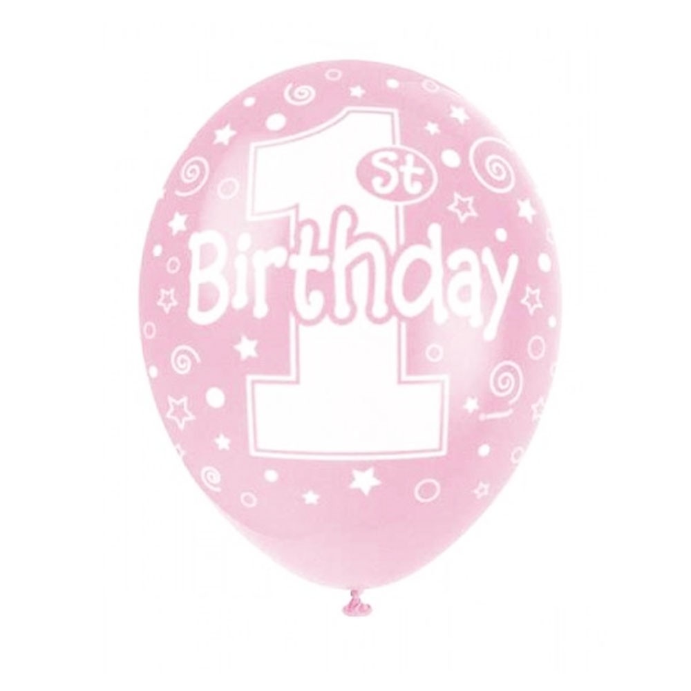 Rosa Zahlen Luftballons Fur Den 1 Geburtstag